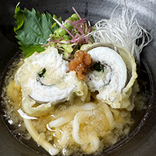 太刀魚と香味野菜の梅おろしうどん